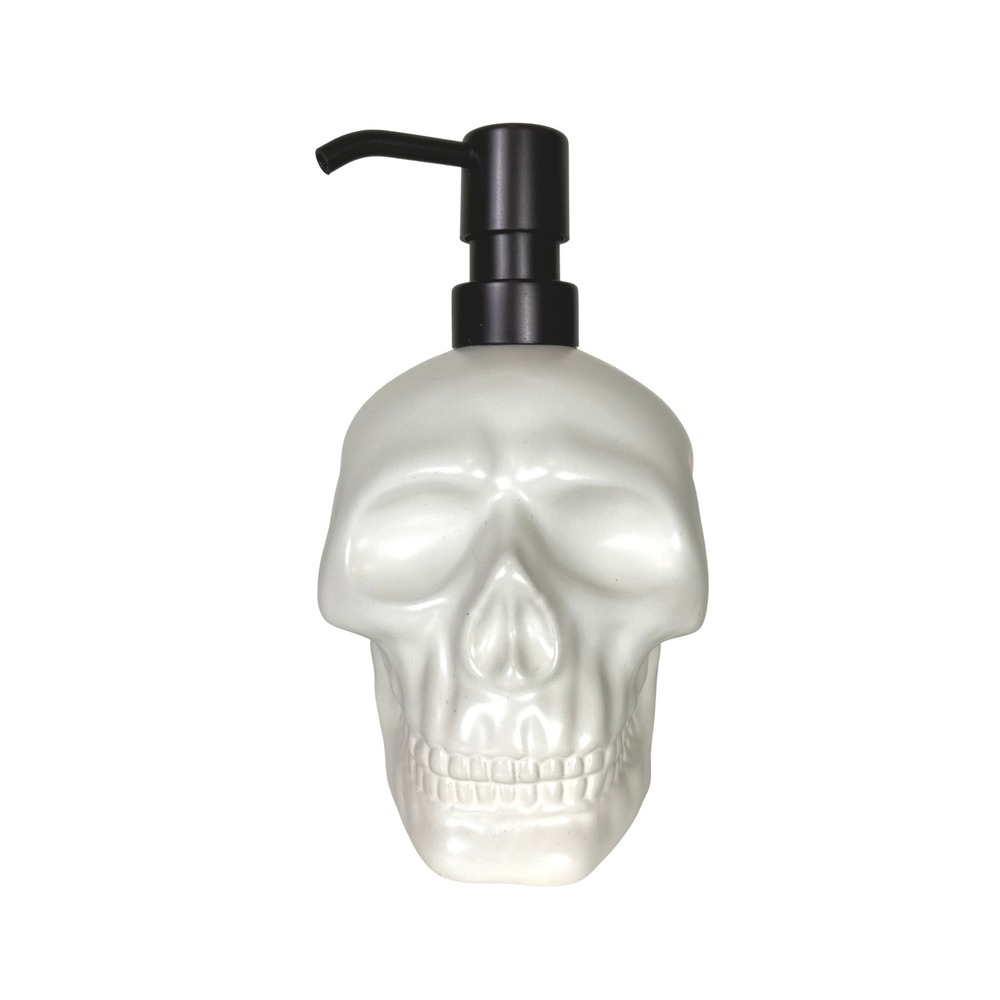 Skull Soap‎ Dispenser Ceramic Decor Halloween Anatomy Goth
